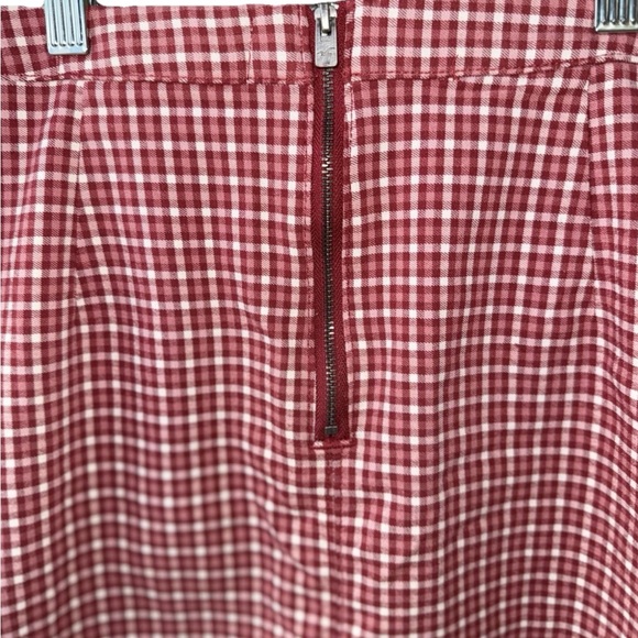 Hollister Skirt Women's Medium Short Mini Slit Ultra High Rise Red White Plaid - Picture 4 of 9